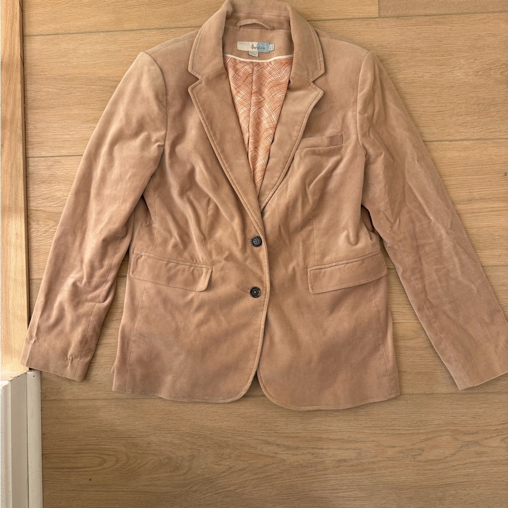 BODEN Classic Women's Velvet Blazer Jacket - Tan
